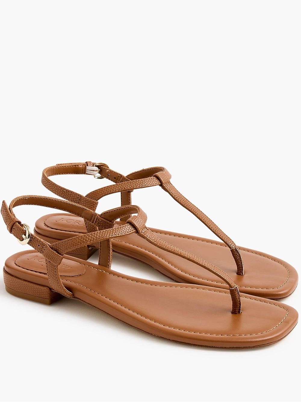 J. Crew Saddle Chestnut Brown Ankle Strap Thong Sandals